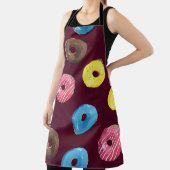 Ruby Donuts: Waterverf Naadloos Patroon. Schort (Insitu)