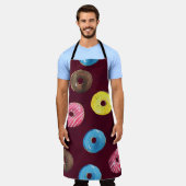 Ruby Donuts: Waterverf Naadloos Patroon. Schort (Gedragen)