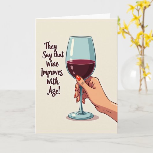 Ruby Drink Verjaardagskaart Kaart (Gele Bloem)