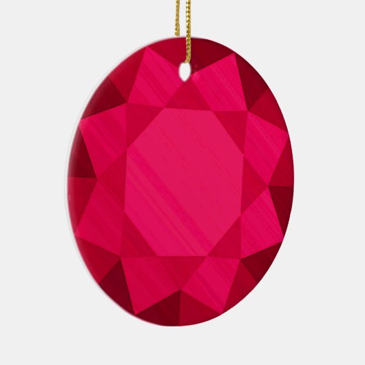 Ruby Edelsteen / Jewel Graphic Afbeelding Keramisch Ornament (Rechts)