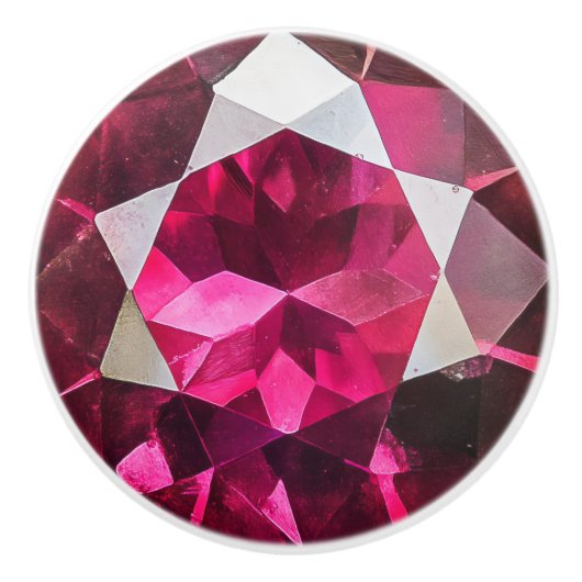 Ruby edelsteen patroon keramische knop (Voorkant)