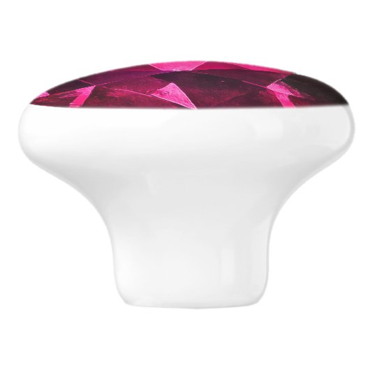 Ruby edelsteen patroon keramische knop (Zijkant)