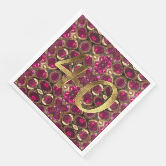 Ruby Edelsteen Pattern 40e bruiloft Jubileum Servet (Hoek)