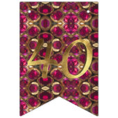 Ruby Edelsteen Pattern 40e bruiloft Jubileum Vlaggetjes (Derde vlag)