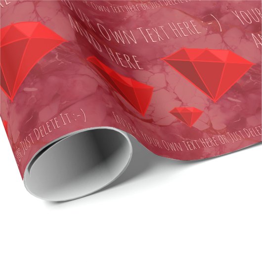 Ruby edelstenen. Sieradencadeau Cadeaupapier (Rol Hoek)