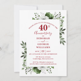 Ruby Elegante Groene 40ste Huwelijksverjaardag Kaart