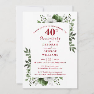 Ruby Elegante Groene 40ste Huwelijksverjaardag  Kaart
