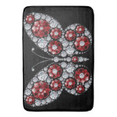 Ruby en Emerald Rhinestone Butterfly Badmat (Voorkant Verticaal)