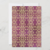 Ruby en Gold Damask bruiloft Kaart (Achterkant)