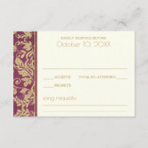 Ruby en Gold Damask Wedding Response