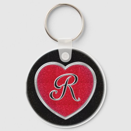 Ruby en Onyx Monogram Sleutelhanger (Voorkant)