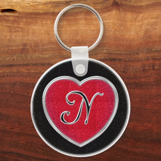 Ruby en Onyx Monogram Sleutelhanger (Voorkant)