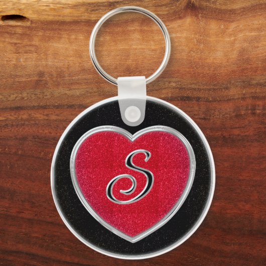 Ruby en Onyx Monogram Sleutelhanger (Voorkant)