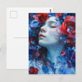 Ruby en Periwinkle Fantasy Vrouw Briefkaart (Voorkant / Achterkant)