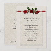 Ruby en Red Roses Ribbon Post Wedding Kaart (Voorkant / Achterkant)