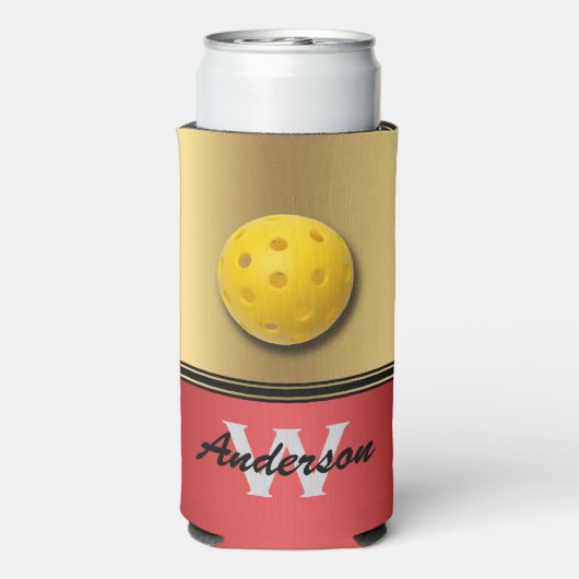 Ruby en rode kleuren met Monogram & Naam Koeler (Seltzer Achterkant)