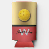 Ruby en rode kleuren met Monogram & Naam Koeler (Achterkant)