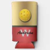 Ruby en rode kleuren met Monogram & Naam Koeler (Voorkant)