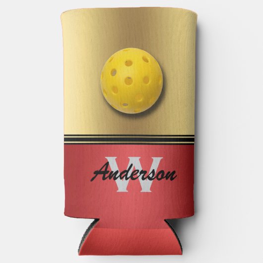 Ruby en rode kleuren met Monogram & Naam Koeler (Voorkant)