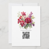 Ruby en Sage Bloemen Winter Bruiloft Kaart (Achterkant)