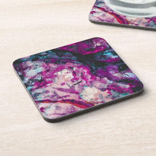 Ruby en Sapphire Crystal Geode Abstract Bier Onderzetter (Linkerzijde)