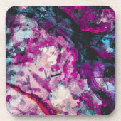 Ruby en Sapphire Crystal Geode Abstract Bier Onderzetter (Voorkant)