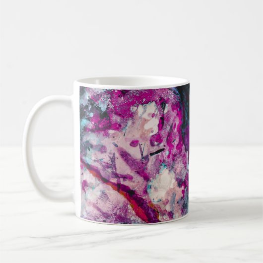 Ruby en Sapphire Crystal Geode Abstract Koffiemok (Links)
