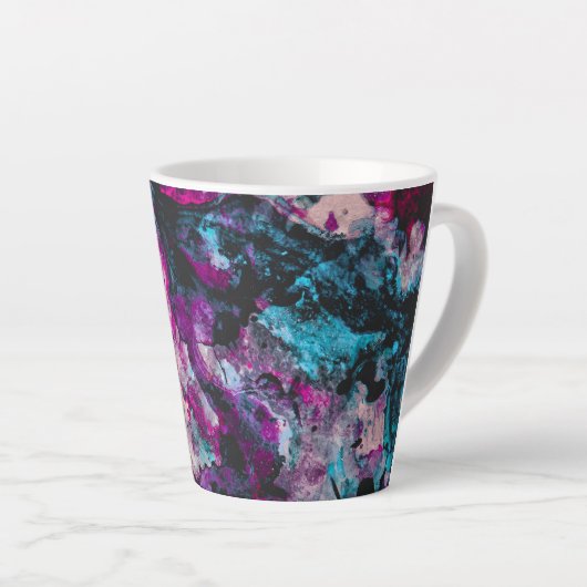 Ruby en Sapphire Crystal Geode Abstract Latte Mok (Rechterhoek)