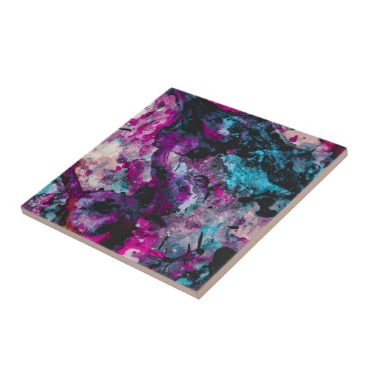 Ruby en Sapphire Crystal Geode Abstract Tegeltje (Zijkant)