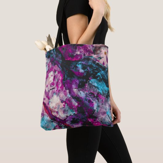 Ruby en Sapphire Crystal Geode Abstract Tote Bag (Dichtbij)