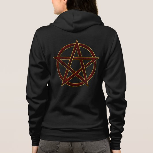 Ruby Enchantment: Pentagram Elegance Hoodie (Achterkant)