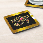 Ruby Eye of Ra in Gold Cork Onderzetter (Linkerzijde)