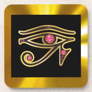 Ruby Eye of Ra in Gold Cork Onderzetter