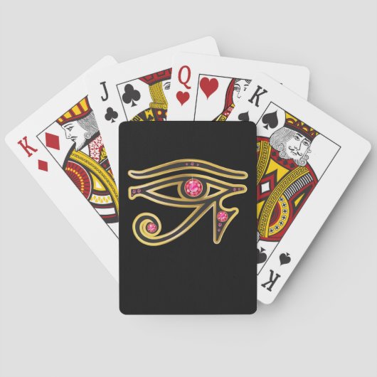 Ruby Eye of Ra in Gold-spelkaarten Pokerkaarten (Achterkant)