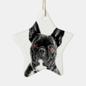 Ruby Eye'd Bulldog Keramisch Ornament (Rechts)