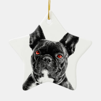 Ruby Eye'd Bulldog Keramisch Ornament