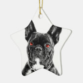 Ruby Eye'd Bulldog Keramisch Ornament (Links)