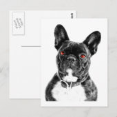 Ruby Eyed French Bulldog Portrait Briefkaart (Voorkant / Achterkant)