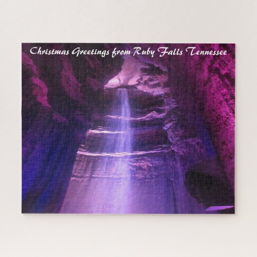 Ruby Falls Tennessee. Kerstgroeten Legpuzzel (Horizontaal)