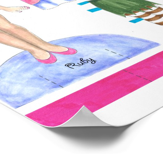 Ruby Fantasy Hero Paper Doll - Speel of Display Poster (Hoek)