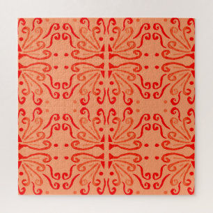 Ruby Floral: Geometrisch patroon. Legpuzzel