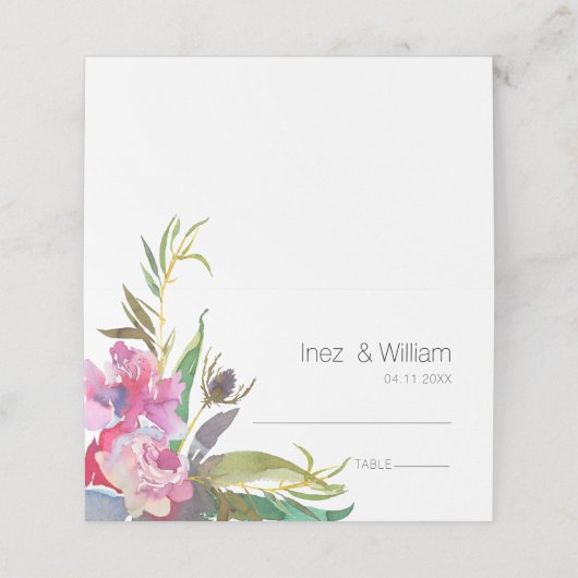 Ruby Floral Plaatskaartje (Buitenkant ongevouwen)