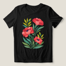 Ruby Garden Dames T‑Shirt met Abstract Bloemenmoti Tri-Blend Shirt