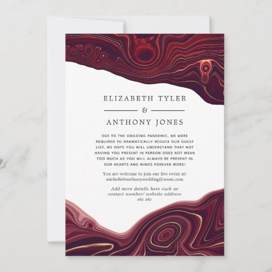 Ruby Garnet en Gold Agate Reduced Guest List Aankondiging (Voorkant)