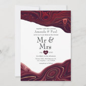 Ruby Garnet en Gold Strata Agate Mr & Mrs Wedding Kaart (Voorkant)