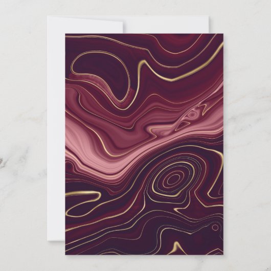 Ruby Garnet en Gold Strata Agate Mr & Mrs Wedding Kaart (Achterkant)