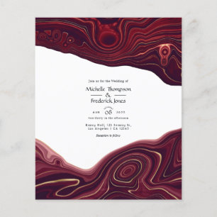 Ruby Garnet en Gold Strata Agate Wedding Flyer