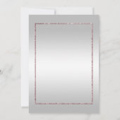 Ruby Gem, Glitter en Silver 1st Wedding Kaart (Achterkant)