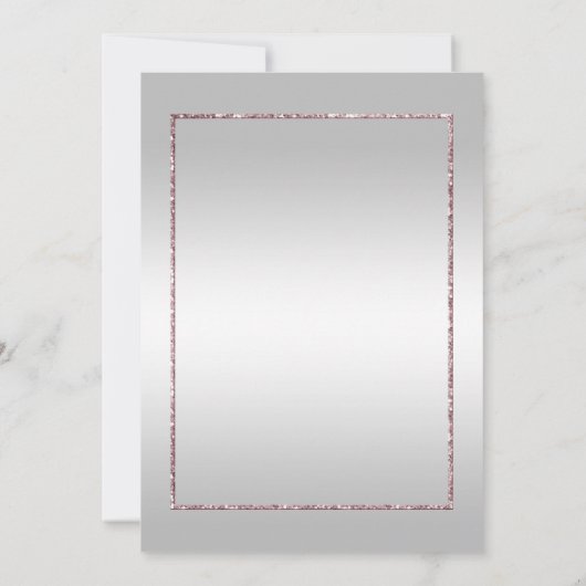 Ruby Gem, Glitter en Silver 1st Wedding Kaart (Achterkant)