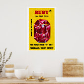 Ruby Gem - Matchbox Print - Esthetische Muur Kunst (Keuken)